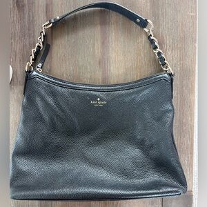 Like New Kate Spade Black Pebbled Leather Shoulder Bag with Chain Strap